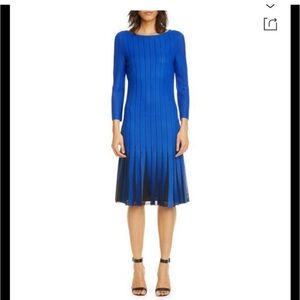 Elegant Blue and Black Women's Dress